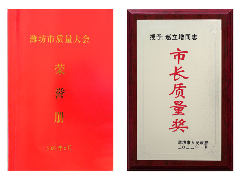 山東華全動(dòng)力股份有限公司董事長趙立增榮獲第九屆濰坊市市長質(zhì)量獎(jiǎng)